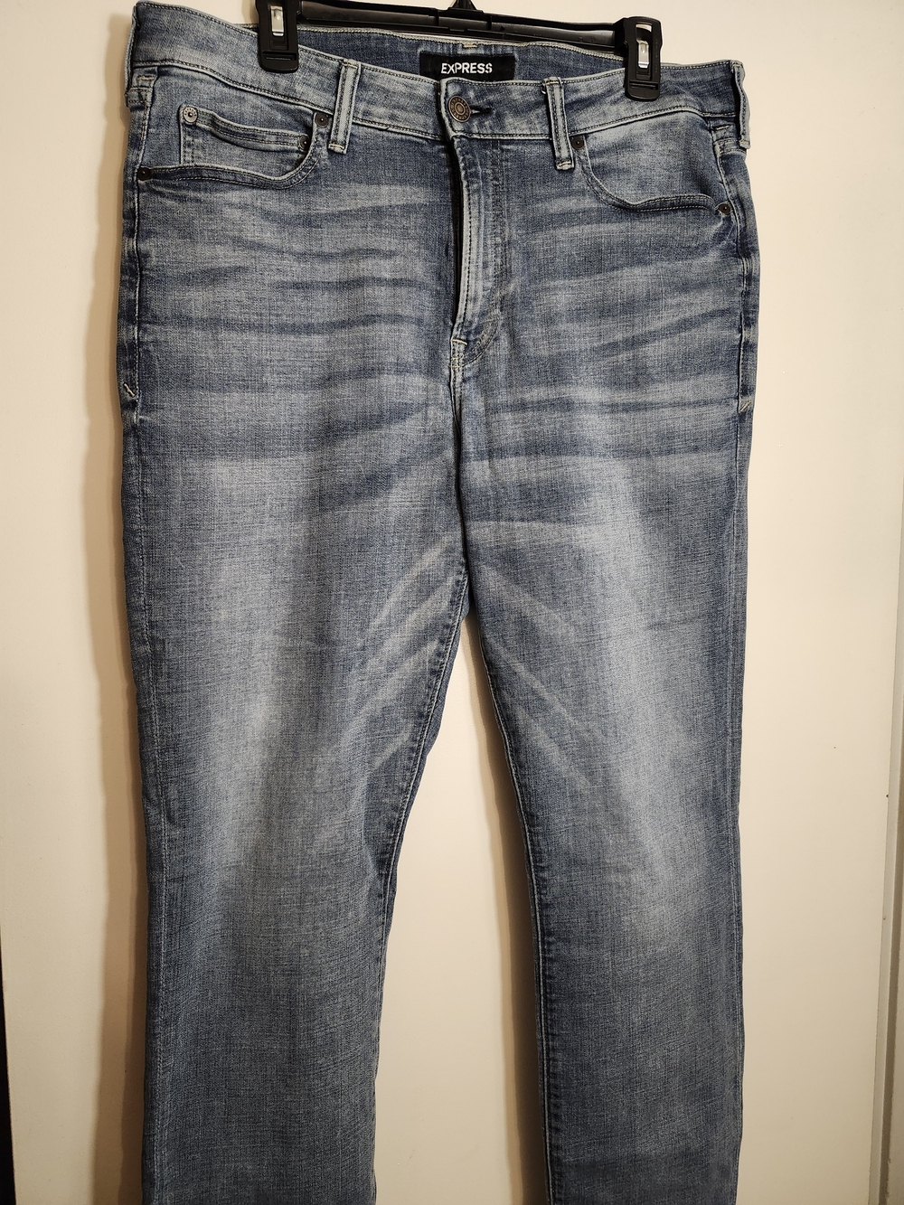 Express Men’s Light Blue Wash Jeans - Slim Fit - Size 36 X 32
